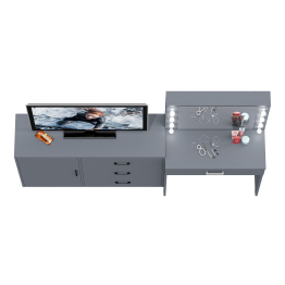 Косметический стол с подсветкой и выдвижным ящиком СТ-4 и комод 122-1204