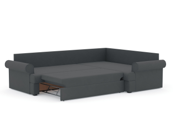 Диван-кровать угловой Мирта дельфин, велюр