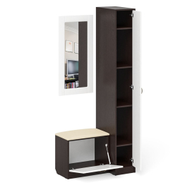 Обувница с сиденьем и зеркалом и пенал П-6-500 фрезеровка прованс