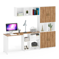 Домашние кабинеты, Уголок для школьника Лидер-8 из стола-трансформера с полкой и двумя пеналами