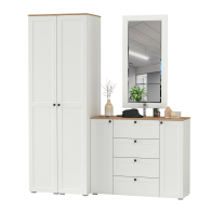 Прихожие, Два шкаф-пенала с полками для прихожей Остин и комод с настенным зеркалом