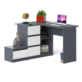 Компьютерный стол угловой Мори МС-16 левый и тумбочка на 400