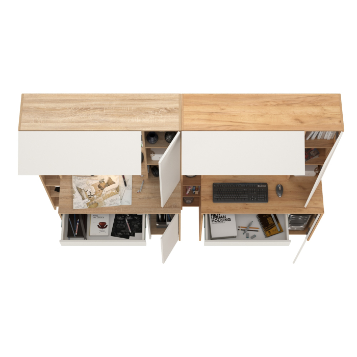 Прямые компьютерные столы, Два стола для домашнего офиса Mobi Комфорт 12.71