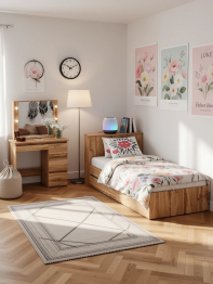 Кровать с ящиками Ксения 900 и столик косметический с подсветкой Сура