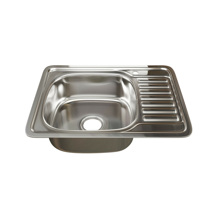 Кухонные мойки, Мойка врез 50х65 (0,8) лев, с сифоном ДЕКОР