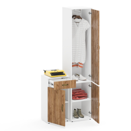 Тумба с дверкой и ящиком и пенал с вешалкой для одежды и полкой Лидер-8