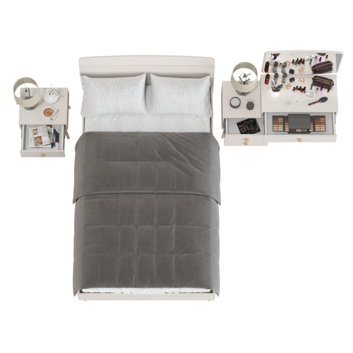 Спальные гарнитуры, Спальный гарнитур Афина с туалетным столиком и прикроватной тумбочкой