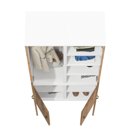 Пенал с пятью полками за дверками и пенал 21Б Лидер-8