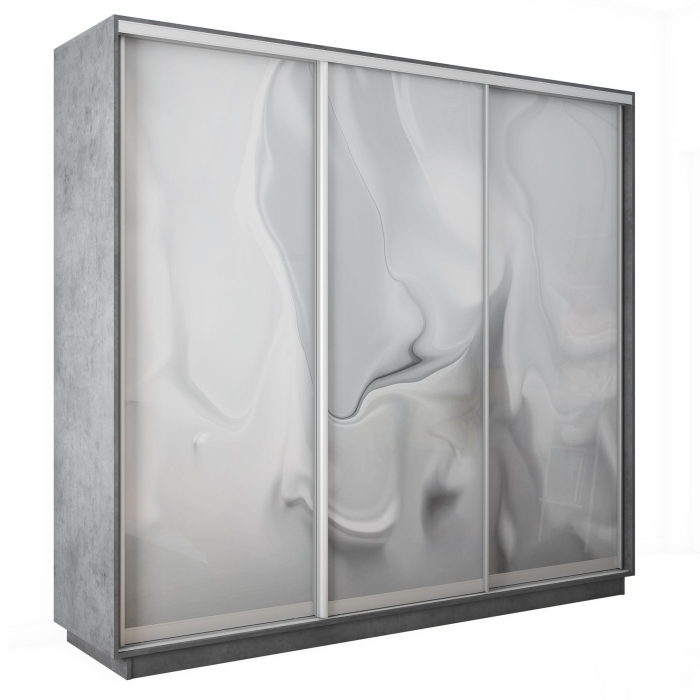 Шкафы-купе 3-х дверные, Шкаф-купе Экспресс 3-х дверный Фотопечать Шелк Стекла 240х45х220