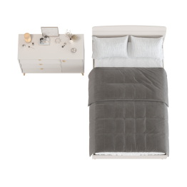 Кровать полутораспальная на 1200 Афина и комод на ножках