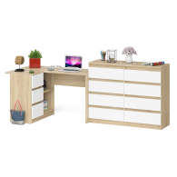 Компьютерные столы, Стол компьютерный МС-16 левый с комодом МК1200 8-мь ящиков Мори