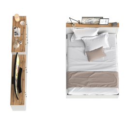 Спальный гарнитур из двуспальной кровати с основанием и двух комодов Остин 16.240 и 16.221