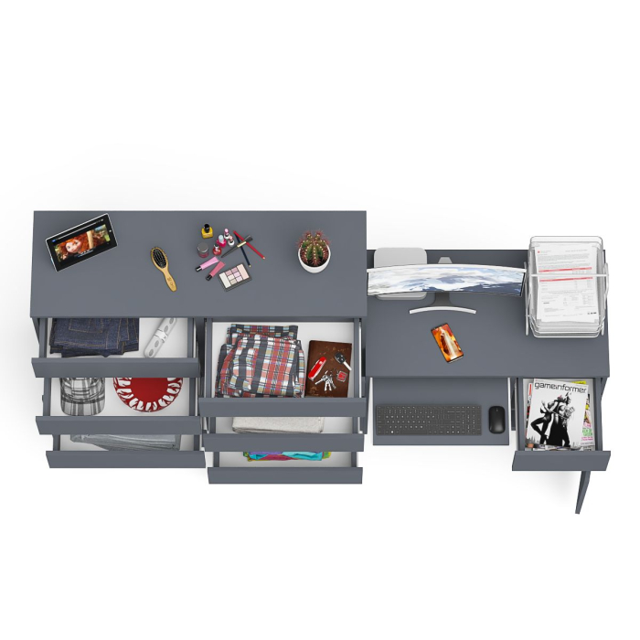 Компьютерные столы, Комод большой МК1200 10-ть ящиков Мори и стол компьютерный МС-1 правый