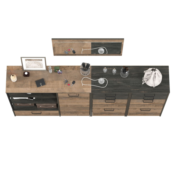 Прихожие, Навесное зеркало в прихожую Трувор с обувницами и комодом-тумбой