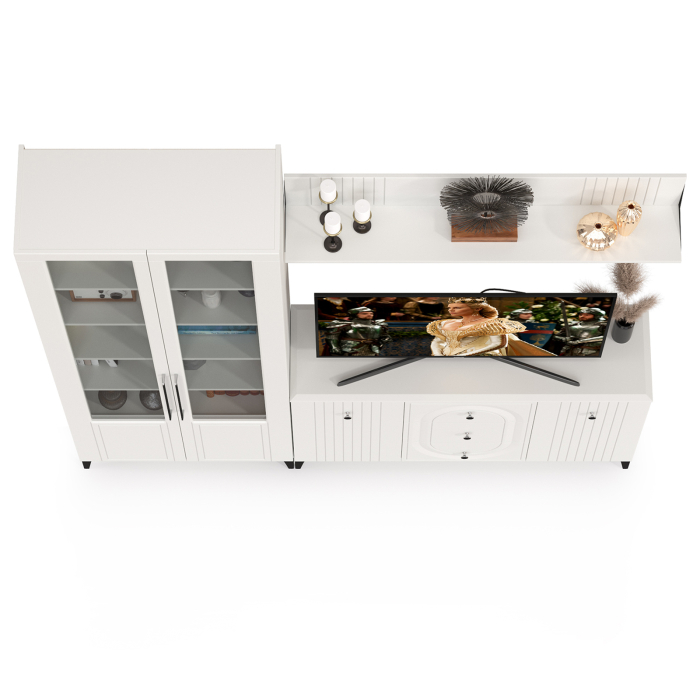 Стенки для гостиной, Комод с сервантом и навесной полкой Валенсия № 96