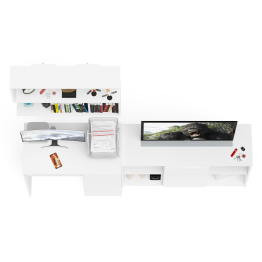 Открытая полка Мори 900 с компьютерным столом МС-1 правый и тумбой 1204-1