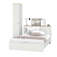 Спальные гарнитуры, Кровать 1600 с ортопедическим основанием Остин и бельевой шкаф-пенал 13.225