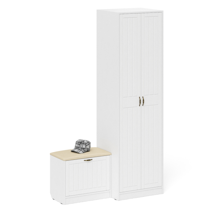 Прихожие, Шкаф для прихожей с обувницей с сиденьем П-6 № 10 МДФ фрезеровка прованс