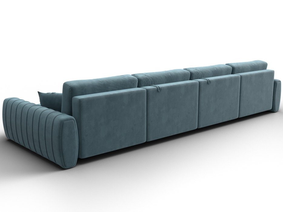 Диваны угловые в гостиную, Диван П-образный Лига-057 НПБ Лонг, велюр SEVEN