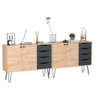 Комоды, Два комода-тумбы с четырьмя ящиками и дверкой каждый Брюс