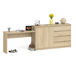 Тумба-комод Мори 1600.1 с письменным столом МСП1200