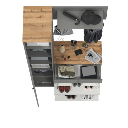 Обувница с пеналом для одежды и вешалкой с полкой Остин