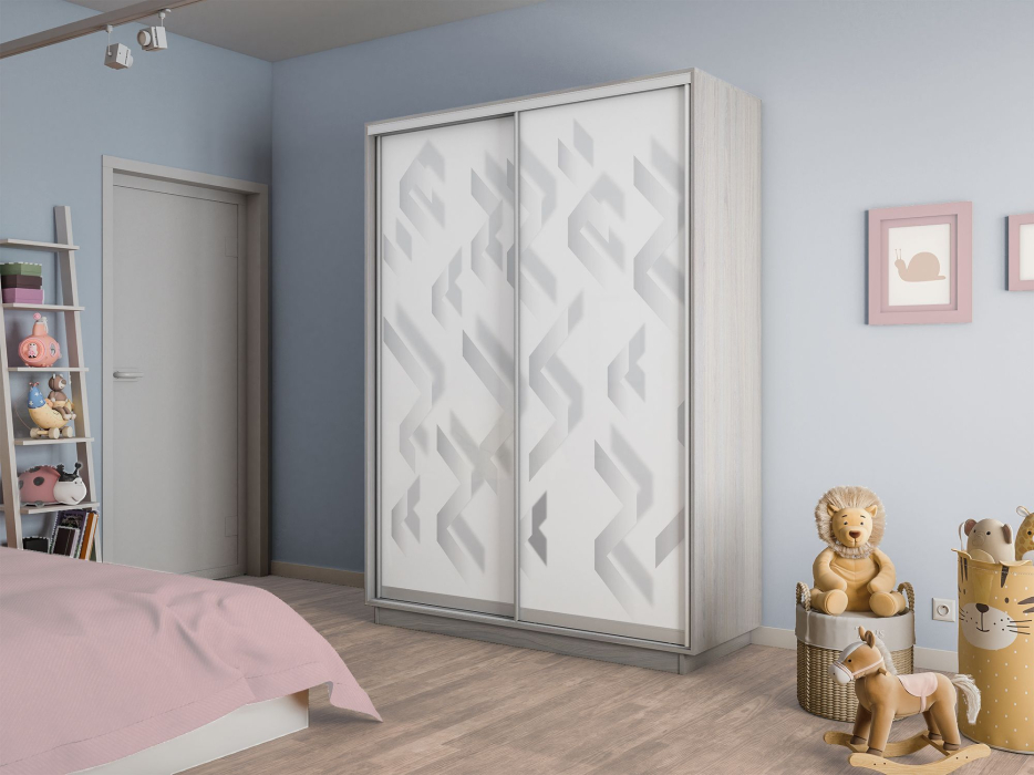 Шкафы-купе 2-х дверные, Шкаф-купе Экспресс 2-х дверный Фотопечать Ленты Стекла 140х45х220