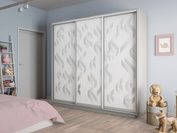 Шкаф-купе Экспресс 3-х дверный Фотопечать Ленты Стекла 180х45х240