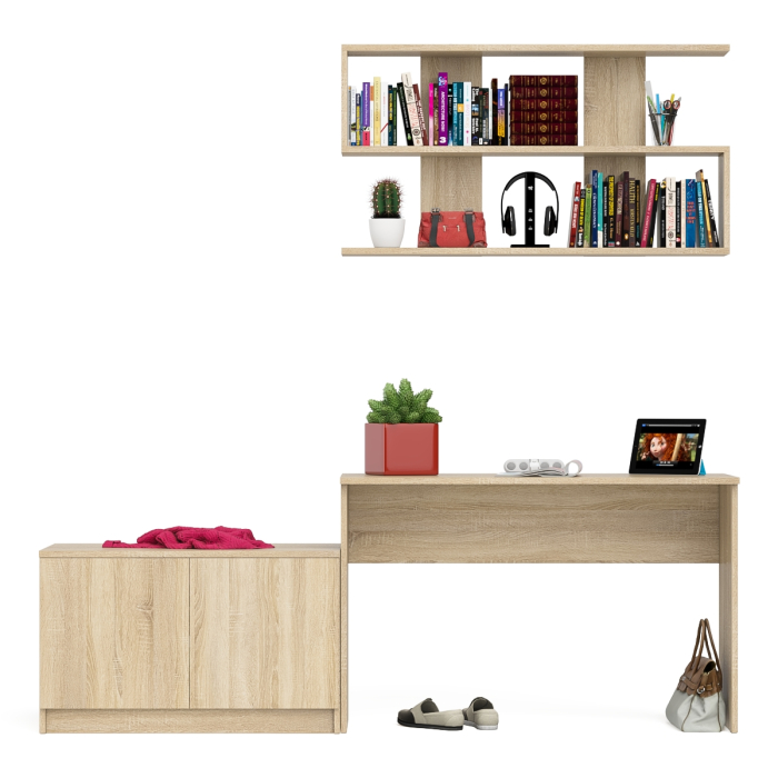 Прямые компьютерные столы, Письменный стол Мори МСП1200 с полкой и тумбой две дверки