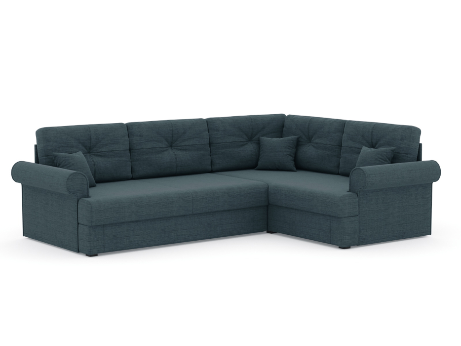 Диваны угловые в гостиную, Диван-кровать угловой Мирта дельфин, рогожка Люкс