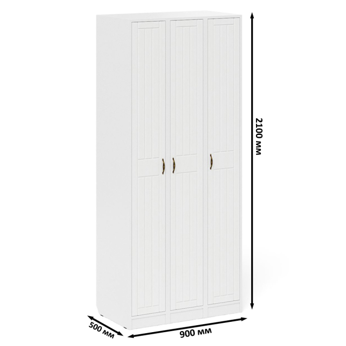 Шкафы распашные, Три пенала в прихожую П-6-500 фрезеровка прованс