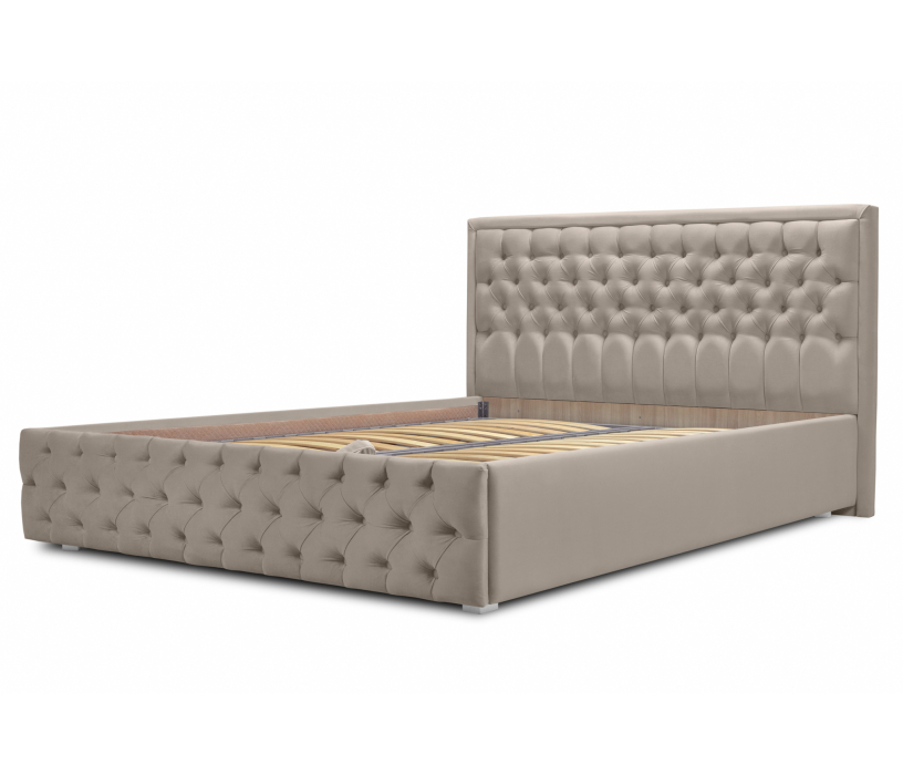 Мягкая кровать, Кровать с мягким изголовьем Флоренция 1600 с подъемным механизмом, микровелюр