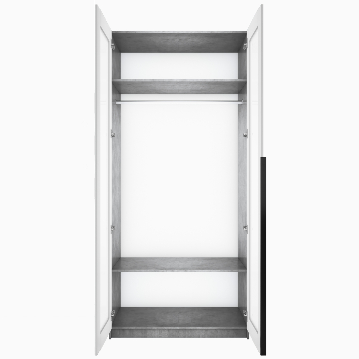 Шкафы распашные, Шкаф распашной Е1 Локер 101x52.5x220 см, с белым стеклом