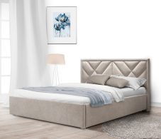 Мягкая кровать, Кровать с мягким изголовьем Сидней 140 с подъемным механизмом, микровелюр