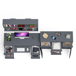 Комод-тумба Мори МК1200.4 с открытой верхней полкой и стол компьютерный МС-2