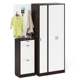 Мебель в прихожую П-6 компоновка № 50 фрезеровка ромб