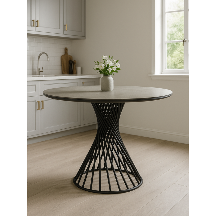 Обеденные столы, Керамический стол Вивиен 110 (чёрная нога)