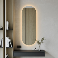 Зеркала в спальню, Зеркало с тёплой подсветкой GENGLASS NOLVIS NF LED M, с проводом 50х135 см