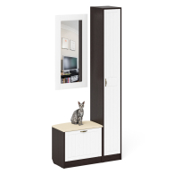 Прихожие, Обувница с сиденьем зеркало и пенал П-6 МДФ фрезеровка прованс