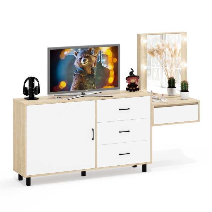 Туалетные столики, Стол косметический навесной с подсветкой и комод 122-1504