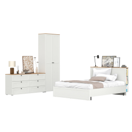 Кровать с ортопедическим основанием для матраса 1600х2000 и шкаф Остин 16.307 с комодом 6-ть ящиков