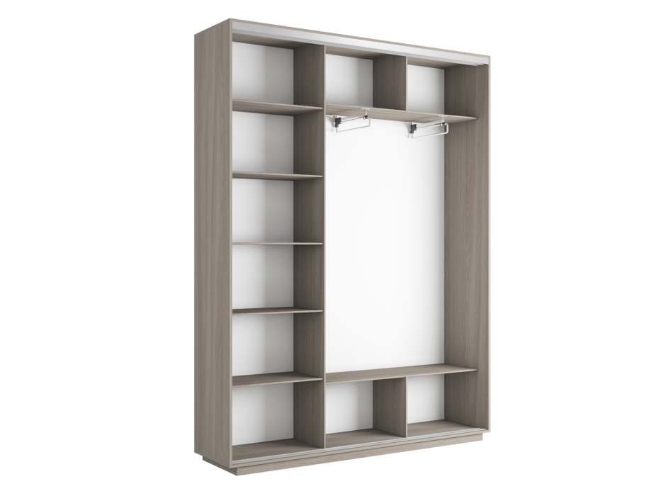 Шкафы-купе 3-х дверные, Шкаф-купе Экспресс Медиум (1 зеркало) трио 2200 x 2100 x 450