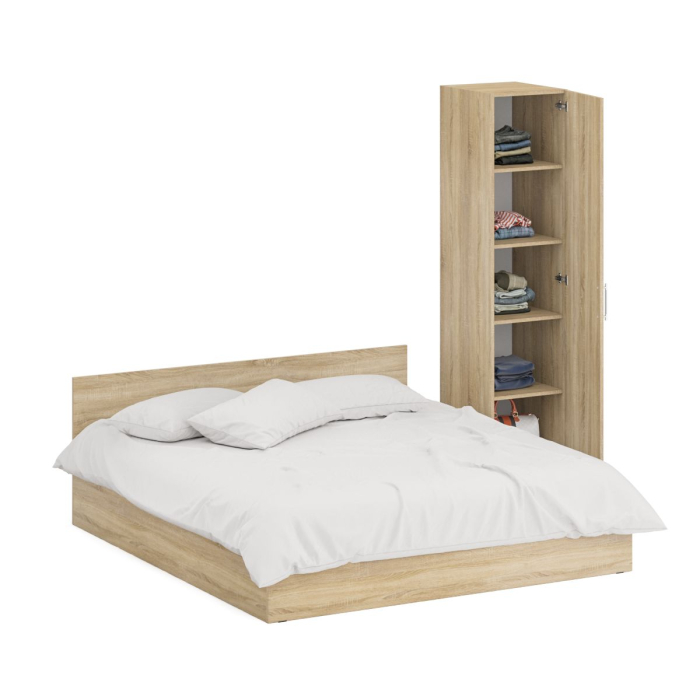 Спальные гарнитуры, Кровать двуспальная 1800 с пеналом Стандарт