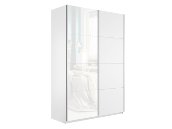 Шкаф-купе Прайм 2х дверный ДСП/Белый Глянец 120х57х230