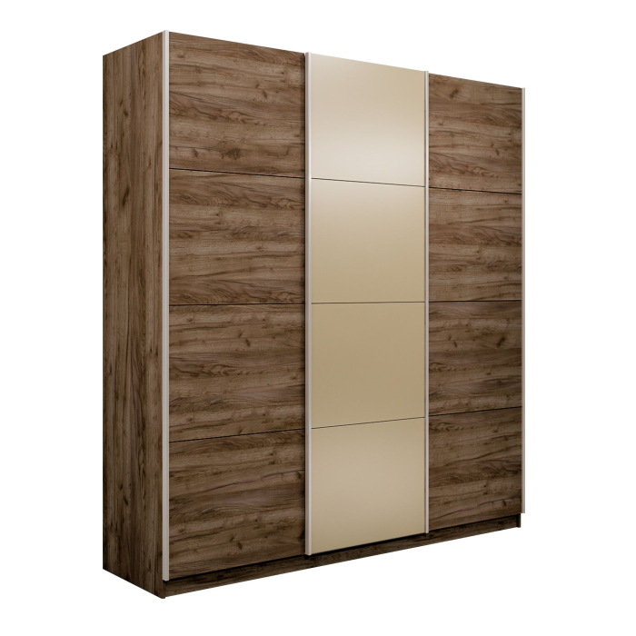 Шкафы-купе 3-х дверные, Шкаф-купе Прайм 3-х дверный Стекла фисташка/ДСП/Доводчики 180х57х230