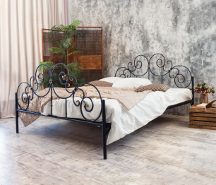 Кованая кровать Афина 1.6 с двумя спинками