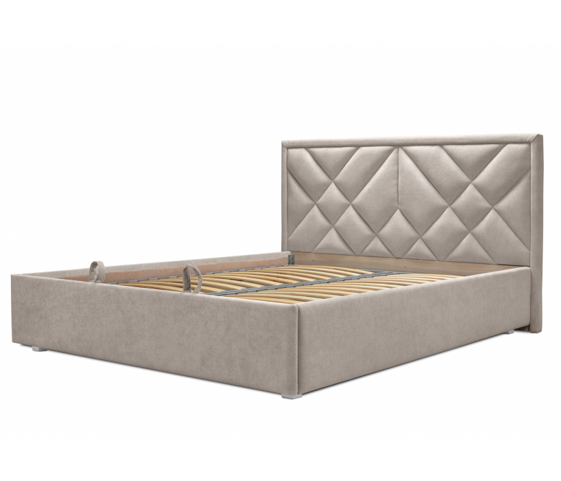 Мягкая кровать, Кровать с мягким изголовьем Сидней 160 с подъемным механизмом, микровелюр