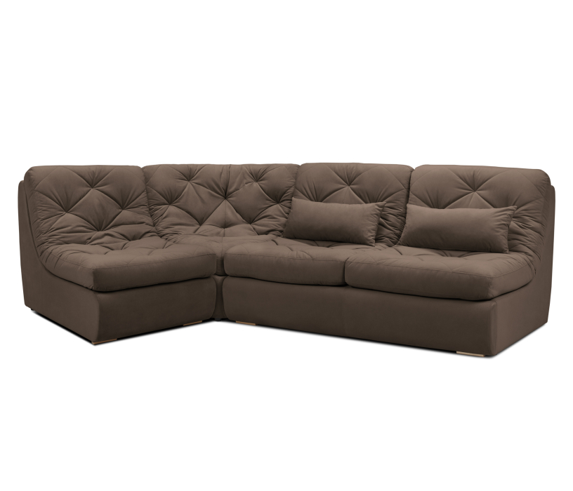 Диваны угловые в гостиную, Модульный угловой диван Борнео со спальным местом, велюр