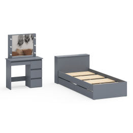 Кровать с ящиками Ксения 900 и столик косметический с подсветкой Сура