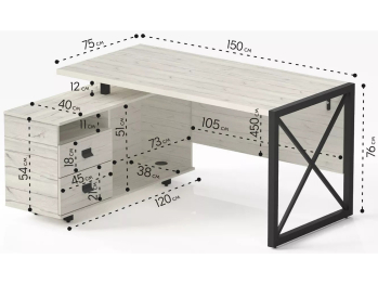 Стол рабочий универсальный Калифорния Хардвиг СР01 ЛДСП